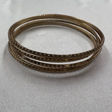 Set of 6 Vintage Gold Tone Bangles / Stackable Layering Bracelets / Minimal Retro Jewelry Set