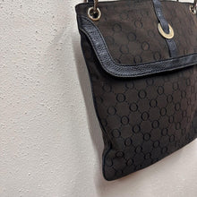 Oroton Monogram Canvas Crossbody Bag | Black Leather Trim, Australian Designer