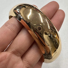 Vintage Gold Tone Dome Bangle | Chunky Statement Bracelet | Minimalist Cuff Jewelry | Retro Sculptural Bracelet