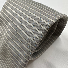 Vintage Jean Mercier Tie Black Ivory Stripe and sky blue dots Pattern Polyester Necktie