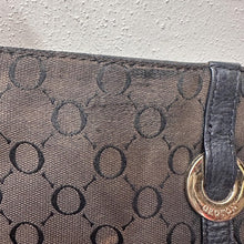 Oroton Monogram Canvas Crossbody Bag | Black Leather Trim, Australian Designer
