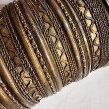 Vintage Wide Gold Tone Cuff Bracelet | Tribal Boho Statement Bangle | Adjustable Textured Metal Cuff