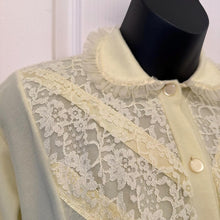 Vintage Butter Yellow Babydoll Nightgown / Lace Ruffle Night Dress / Coquette Fairy Lingerie Dress