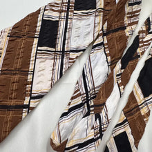 Vintage Louis Pierrot Cotton Neck Tie | Brown Plaid Pattern | French Label | Classic Menswear