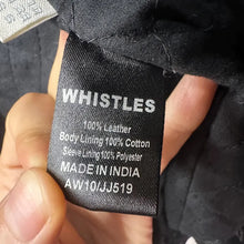Whistles Black Leather Moto Biker Jacket | Genuine Leather YKK Zip Women's UK 10