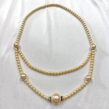 Vintage Cream Pearl Statement Necklace | Double Strand Graduated Design