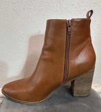 Brown Faux Leather Ankle Boots – Wooden Block Heel
