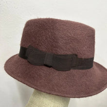 Vintage Light Mocha Wool Felt Fedora Hat | Classic Ribbon Band, Unisex (56cm)