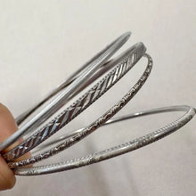 Vintage Silver Tone Mixed Textured Stacking Bangles Set of 9 | Boho Layering Bracelets | Statement Jewellery