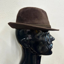 Vintage Brown Wool Alpine Fedora Hat | Rope Band Felt Hat | Traditional Tyrolean Style | Unisex | 55cm