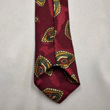 Vintage Australian ENVOY Necktie Burgundy Geometric Paisley Pattern Retro Tie