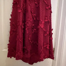 Bariano Australia Wine Red Floral Lace Mermaid Gown | Open Back Evening Maxi Dress