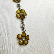 Vintage Floral Y Necklace with Rhinestones | Y2K Beaded Flower Necklace | Romantic Statement Jewelry