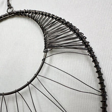 Statement Hoop Wire Earrings | Gunmetal Gray Silver Oversized Circular Dangle Earrings | Boho Industrial Handmade Style
