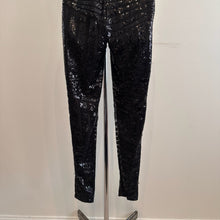 Black Sequin Halter Jumpsuit, Geometric Stripe Open Back Party Outfit (Size S)