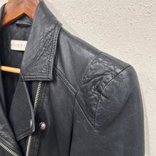 Whistles Black Leather Moto Biker Jacket | Genuine Leather YKK Zip Women's UK 10
