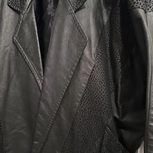 Vintage  Australian Designer Leather Jacket, Size 8, 1980s Black Dolman Sleeve Moto Jacket, Textured Panels No Belt