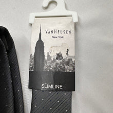 Vintage Van Heusen Slimline Greenish Gray Necktie Speckled Pattern Retro Tie