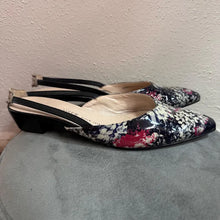 Peter Kaiser Floral Slingback Kitten Heels | Pointed Toe Patent Finish Dress Shoes