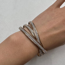 Vintage Gold & Silver Tone Layered Bangle / Mixed Metal Retro Bracelet / Statement Jewelry