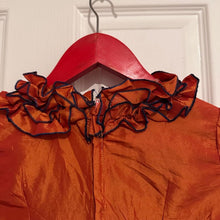 Vintage Orange Ruffle Neck Midi Dress | African Print Style Statement