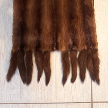 Vintage Genuine Mink Fur Stole Wrap with Fringe Trim | Long Brown Fur Shawl | Old Hollywood Glamour