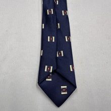 Vintage RENE CHAGAL Navy Blue Necktie Geometric Pattern Retro 80s 90s Tie