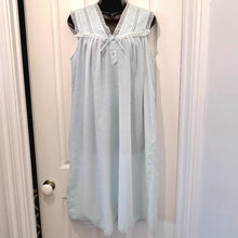 Vintage Baby Blue Maxi Nightgown / Lady Lyn Lace Nightdress / 70s Romantic Lingerie Dress