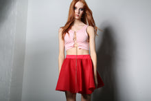 Red Mesh Mini Skirt