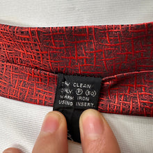 Vintage Red & Black Textured Geometric Necktie Retro Australian Tie