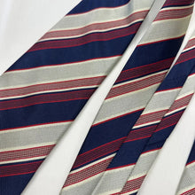 Vintage Giorgio Armani Silk Neck Tie | Navy Red Stripe | Handmade in Italy | Classic Menswear