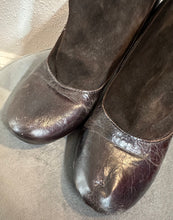 Vintage Brown Two-Tone Ankle Boots – Suede & Leather Mix