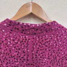 DKNY Silk Sequin Blazer | Magenta Evening Jacket | Donna Karan Party Wear Size 10