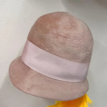 Vintage Bonhomme Paris Cloche Hat | Blush Pink Wool, 1960s Style Women's Hat