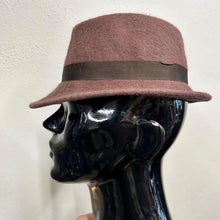 Vintage Light Mocha Wool Felt Fedora Hat | Classic Ribbon Band, Unisex (56cm)