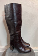 Vintage 90s Dark Brown Leather Knee-High Boots
