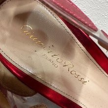 Gianvito Rossi Red Metallic Leather PVC Pointed Stiletto Heels UK 5