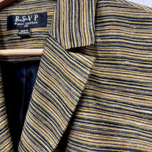 Vintage Gold Black Stripe Textured Blazer | Tailored Office Jacket | Made Australia