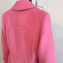 Vintage Pink Wool Blend Swing Coat | Peter Pan Collar, Fitted Waist, A-Line Silhouette