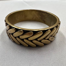 Vintage Brass Tone Studded Bangle | Geometric Statement Bracelet | Wide Retro Cuff Jewelry | Bohemian Vintage Accessory