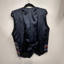 Vintage 80s Black Beaded Sequin Vest | Rainbow Embellished Unisex Waistcoat | Festival Statement Piece