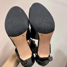 Vintage Diana Ferrari Black Patent Heels / Open Toe Strappy Pumps / Glossy Leather Look / Size US 7.5 / Minimal Chic Heels