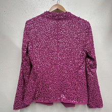 DKNY Silk Sequin Blazer | Magenta Evening Jacket | Donna Karan Party Wear Size 10