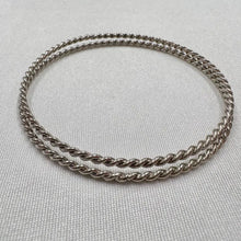 Vintage Champagne Gold Tone Twisted Rope Bangles Set of 2 | Minimal Stacking Bracelets | Classic Layering Jewellery