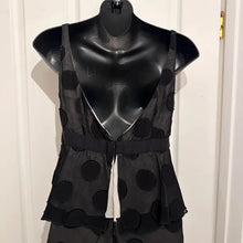 Exclusive Mng Edition Black Polka Dot Chiffon Open Back Maxi Dress Size S