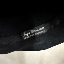 Vintage Inga Monzer Black Felt Style Hat Feather Trim Size 55
