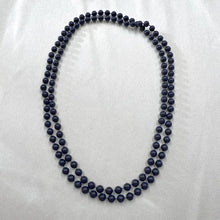 Vintage Dark Navy Double Strand Beaded Necklace | Classic Minimal Statement | Liberty’s Heart