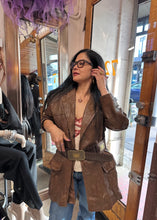 Vintage 90s Brown Leather Jacket – Longline Blazer Style, Unisex Fit