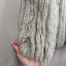 Vintage SAGA FOX Genuine Fox Fur Coat | Ivory Grey Long Hair Fur Jacket