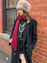 Vintage 80s Black Military Coat – Gold Buttons, Structured Wool